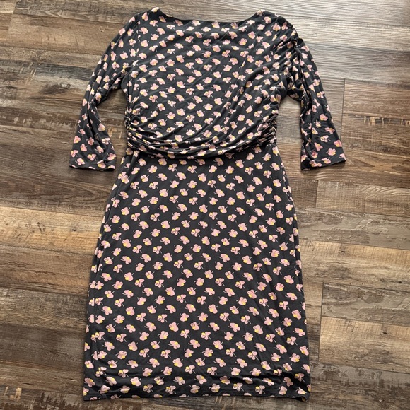 Boden size 10R Floral Black Dress - Picture 4 of 5